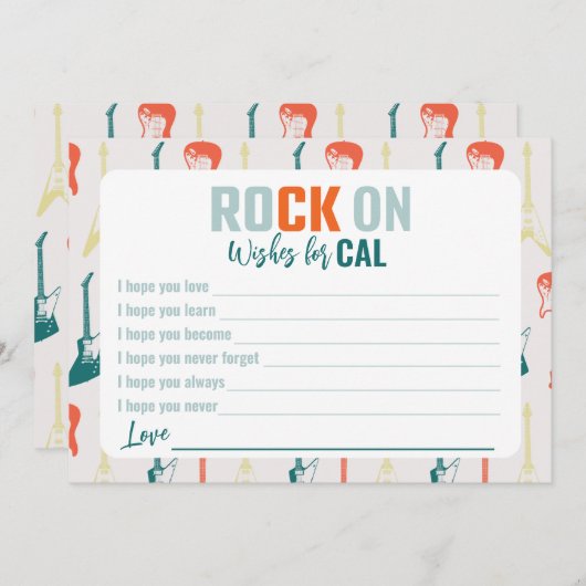 Rock n Roll Rockstar souhaite la carte d'anniversa (Devant / Derrière)