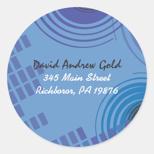 Rock n Roll Round Return Address Sticker (Voorkant)
