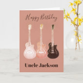 Rock n Roll Rustic Guitars oom Name Kaart (Gele Bloem)