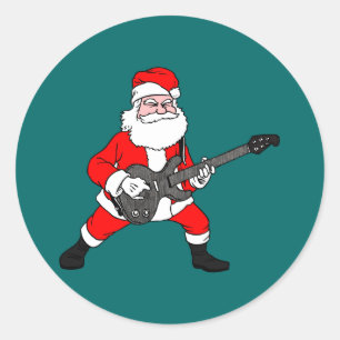 Rock N Roll Santa Claus Ronde Sticker