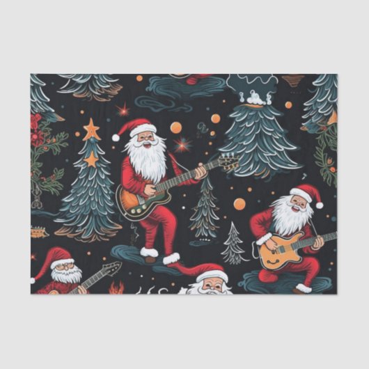 Rock-n-Roll Santa Tissue Papier (Voorkant)