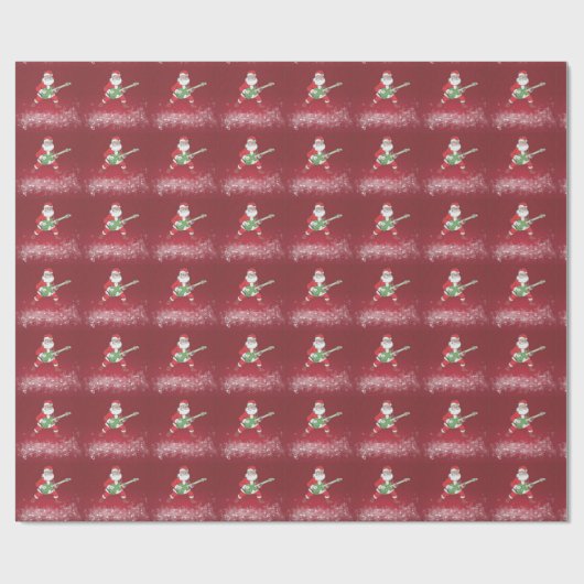 Rock N' Roll Santa Wrapping Paper Cadeaupapier (Vlak)
