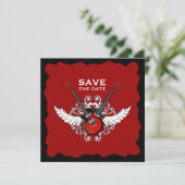 Rock 'n' Roll Save the Date uitnodiging (Staand voorkant)