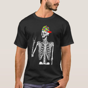 Rock N Roll Skelet Hand Autisme Bewustzijn Puzzle T-shirt