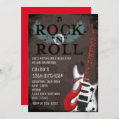 Rock N Roll Star Grunge Invitations de fête d'anni (Devant / Derrière)