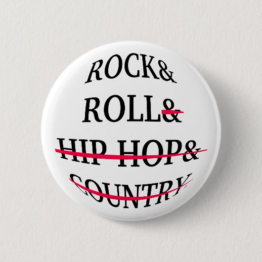 Rock-'n-roll tekst ronde button 5,7 cm (Voorkant)