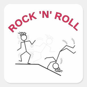 Rock 'N' Roll Vierkante Sticker