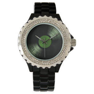 Rock n Roll Vinyl Record Album in Green Horloge