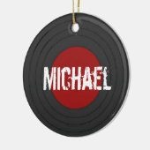 Rock N Roll Vinyl Record gepersonaliseerd Keramisch Ornament (Links)