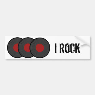 Rock N Roll Vinyl Records Bumpersticker