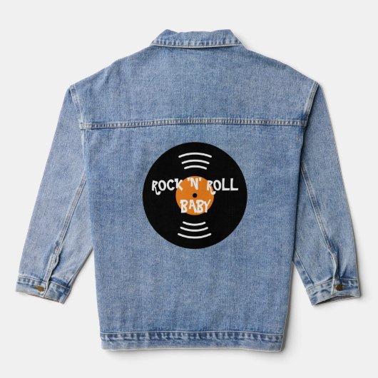 Rock n Roll vinyle record personnalisé jean veste (Verso)
