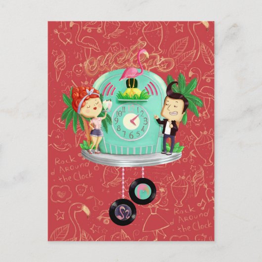 Rock "n" Roll Walllock Briefkaart (Voorkant)