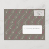 Rock 'n' Roll Wedding Poster (Pewter / Zwart) RSVP Uitnodiging Briefkaart (Achterkant)