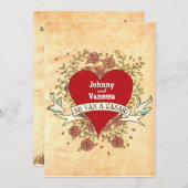 Rock n Roll Wedding (Rozen) Kaart (Voorkant / Achterkant)