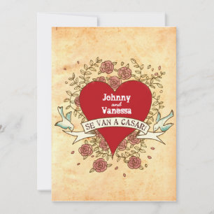 Rock n Roll Wedding (Rozen) Kaart