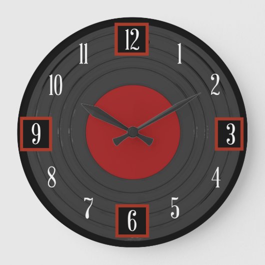 Rock N Roll with Numerals Grote Klok (Voorkant)