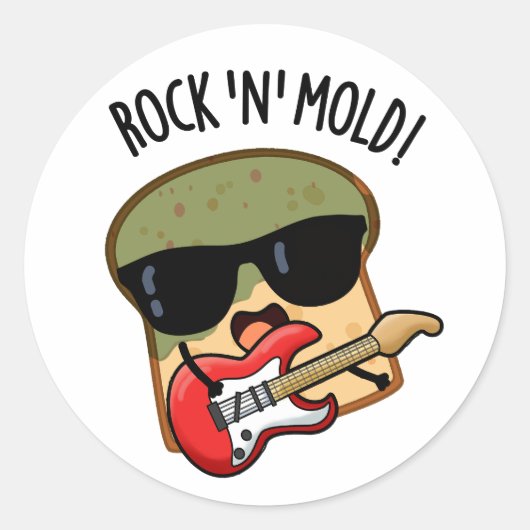 Rock n Schimmel Grappige Brood Grappen Ronde Sticker (Voorkant)
