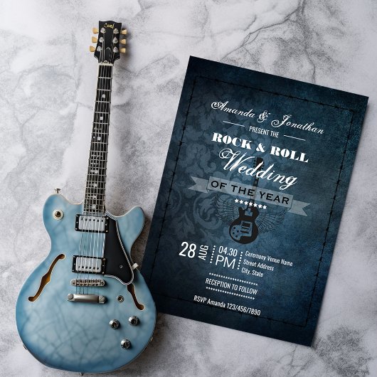 Rock n'Roll Retro Vintage Wedding Invitation