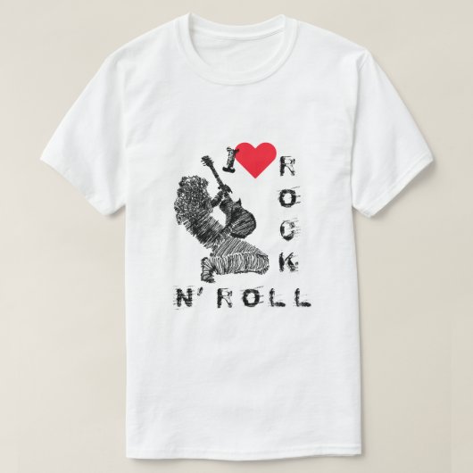Rock N'Roll T-Shirt Rock Guitare Player (Design devant)