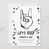 Rock n'Roll Thème Anniversaire Invitation (Devant)