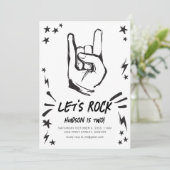Rock n'Roll Thème Anniversaire Invitation (Debout devant)