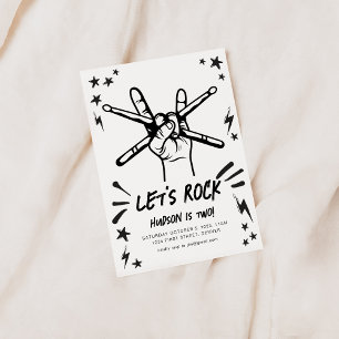 Rock n'Roll Thème Anniversaire Invitation