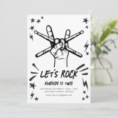 Rock n'Roll Thème Anniversaire Invitation (Debout devant)