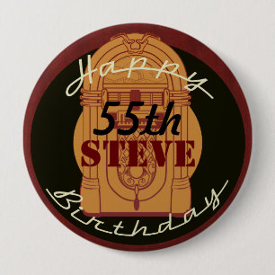 Rock n'roll-verjaardagsknop ronde button 4,0 cm