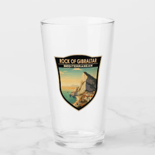 Rock of Gibraltar Travel Art Vintage Glas