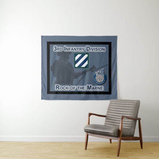 "Rock of the Marne" 3rd Infantry Division Wandkleed (In Situ (horizontaal))