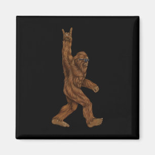 Rock on Bigfoot sasquatch loves Rock and Roll Sung Magneet