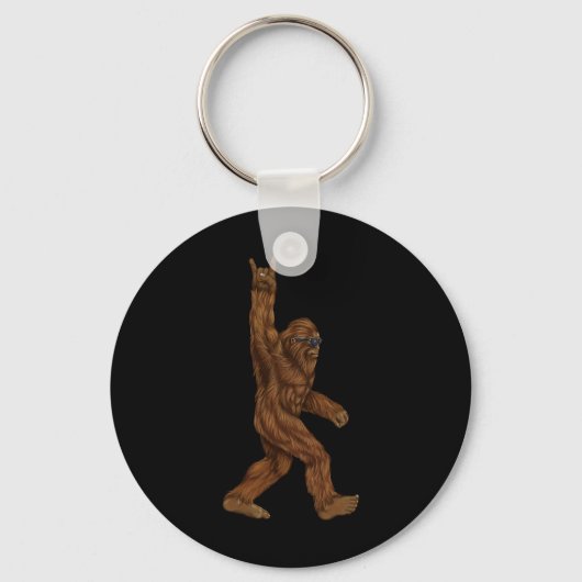 Rock on Bigfoot sasquatch loves Rock and Roll Sung Sleutelhanger (Voorkant)