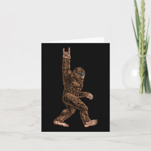 Rock On Bigfoot Sasquatch Loves Rock And Roll T-sh Kaart