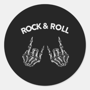 Rock on Bynd T - shirts voor vrouwen Rock and Roll Ronde Sticker