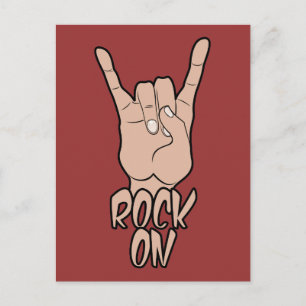 ROCK ON carte postale couleur personnalisée