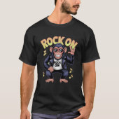 Rock On Cool Chimp With Sunglasseshrowing Rock gif T-shirt (Voorkant)