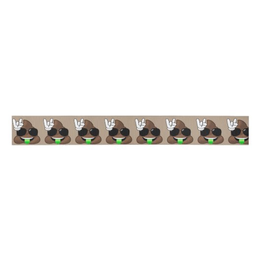 Rock On Emoji Poop Grosgrain Lint (Voorkant)
