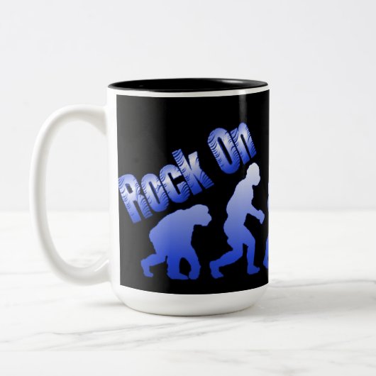 Rock On Evolution Of Rock Blue Logo Mug (Gauche)