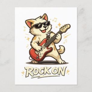 Rock On Gitaar Hond Grappige Rockmuziek Flyer