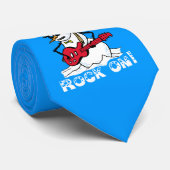 Rock on Guitar Spelling Snowman Stropdas (Opgerold)