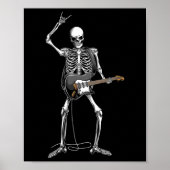Rock on Halloween Skeleton Gitarist Rock and Roll Poster (Voorkant)