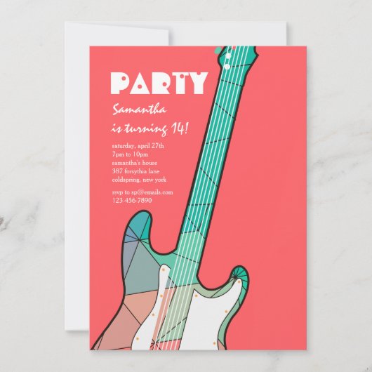 Rock On Invitation Kaart (Voorkant)
