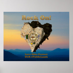 ROCK ON! Liefde Hike beschermt onze publieke grond Poster