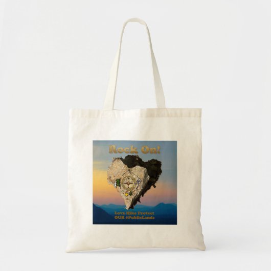 ROCK ON! Liefde Hike beschermt onze publieke grond Tote Bag (Voorkant)