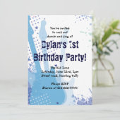Rock On Musical Happy Birthday Party Invitation (Debout devant)