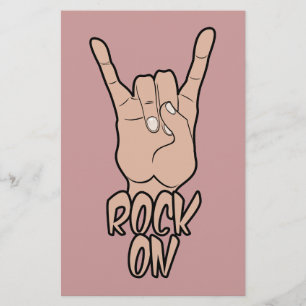 ROCK ON op maat gemaakte flyers met kleur en tekst