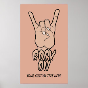 ROCK ON poster couleur personnalisée