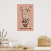 ROCK ON poster couleur personnalisée (Cuisine)