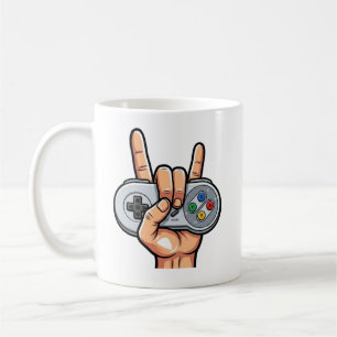 Rock On Retro Controller Gamer Hand Sign Mok