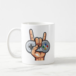 Rock On Retro Controller Gamer Hand Sign Mok